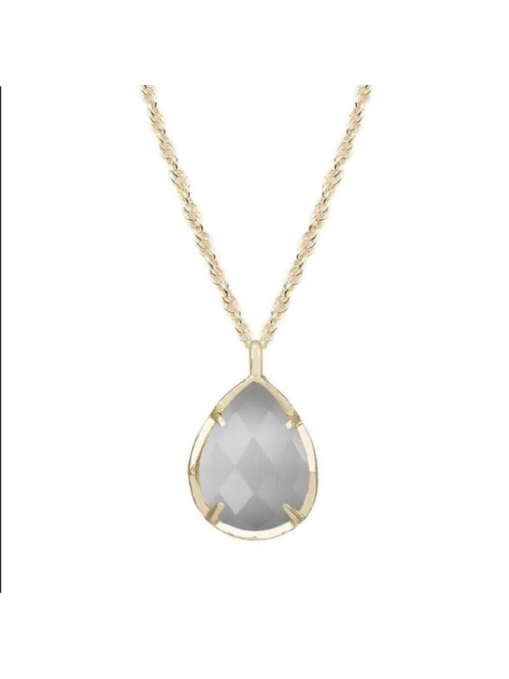 EUC Kendra Scott Gold Tone Teardrop Pendant Necklace - Picture 1 of 8